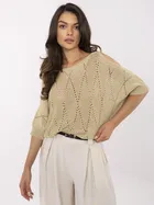 Sweter damski, oversize, złoty, Italy Moda