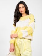 Sweter damski, oversize, żółty, Italy Moda