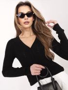 Sweter damski, rozpinany, czarny, Sublevel