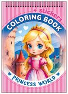 Świat księżniczek. Kolorowanka z naklejkami