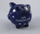 Świnka skarbonka, na marzenia, granatowa