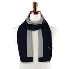 Szalik męski z wełną, granatowo-szary, Peterson