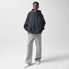 Szare spodnie dresowe z szeroką nogawką wide oversize NOWEAR