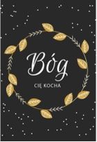 Szaron, kartka okolicznościowa, Bóg Cię kocha, złocona