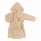 Szlafrok dziewczęcy z kapturem, beżowy, Eevi
