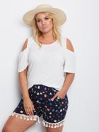 Szorty damskie, granatowe, plus size, Factory Price