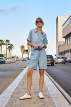 Szorty damskie, niebieskie, Moodo