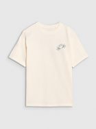 T-shirt chłopięcy, biały, 4F