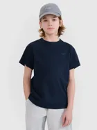 T-shirt chłopięcy, granatowy, 4F