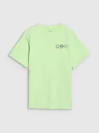 T-shirt chłopięcy, oversize, zielony, 4F