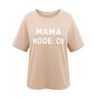 T-shirt damski, beżowy, Eevi