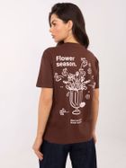 T-shirt damski, brązowy, Sublevel