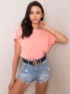 T-shirt damski, brzoskwiniowy, Basic Feel Good