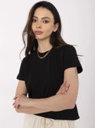 T-shirt damski, czarny, Basic Feel Good