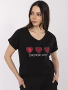 T-shirt damski, czarny, Calimera