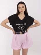 T-shirt damski, czarny, Calimera