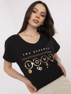 T-shirt damski, czarny, Calimera