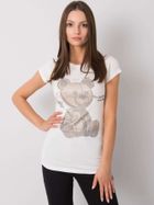 T-shirt damski, ecru, Ex Moda