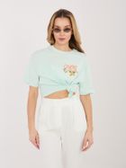 T-shirt damski, miętowy, Sublevel