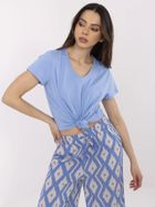 T-shirt damski, niebieski, Basic Feel Good