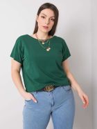 T-shirt damski, plus size, zielony, Basic Feel Good