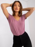 T-shirt damski, różowy, Basic Feel Good