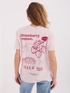 T-shirt damski, różowy, Sublevel