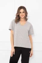 T-shirt damski, szary, Klara, Italian Fashion