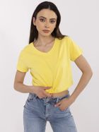 T-shirt damski, żółty, Basic Feel Good