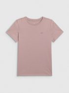 T-shirt dziewczęcy, beżowy, 4F