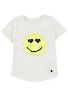 T-shirt dziewczęcy, biały, dwustronne cekiny, Tom Tailor