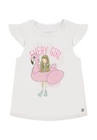 T-shirt dziewczęcy, biały, Tom Tailor