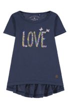 T-shirt dziewczęcy, granatowy, Tom Tailor