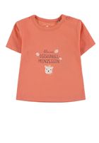 T-shirt dziewczęcy, koralowy, Tom Tailor