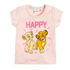 T-shirt dziewczęcy, różowy, Król Lew, Nala i Simba