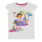 T-shirt dziewczęcy z krótkim rękawem, Dora poznaje świat
