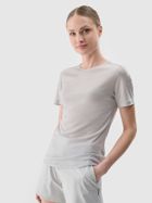 T-shirt funkcjonalny damski z wełną, szary, 4F