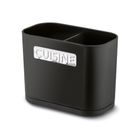 Tadar, Cuisine, ociekacz na sztućce, 2 komory, czarny, 13,5-7,5-10,8 cm