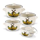 Tadar, komplet garnków emaliowanych, młyn, 6 elementów