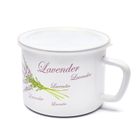 Tadar, lawenda, kubek emaliowany z pokrywą, 12 cm, 1,0l