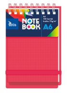 Tetis, kołonotatnik A6, 100 kartek, kratka, czerwony, 1 szt.