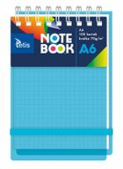 Tetis, kołonotatnik A6, 100 kartek, kratka, niebieska, 1 szt.