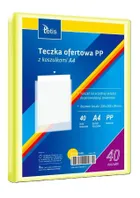 Tetis, teczka ofertowa PP, 40 koszulek, A4, żółta, 1 szt.