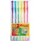 Titanum, długopisy żelowe, fluorescencyjne, 6 kolorów
