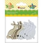 Titanum, drewniane zające, białe, 33-50 mm, 10 szt.