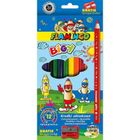 Titanum, kredki ołówkowe jumbo z temperówką, 12 kolorów