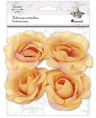 Titanum, materiałowe róże 3D, herbaciane, 75 mm, 4 szt.