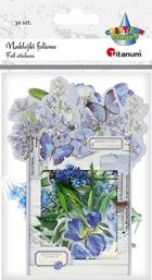 Titanum, naklejki foliowe, kwiaty, niebieskie