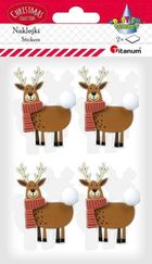 Titanum, naklejki papierowe, 3D, renifery