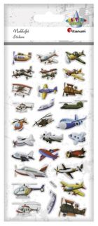 Titanum, naklejki wypukłe, miękkie, maszyny latające
